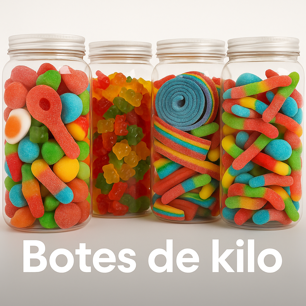 Botes personalizados de gominolas. Elige tu bote personalizado o por defecto.