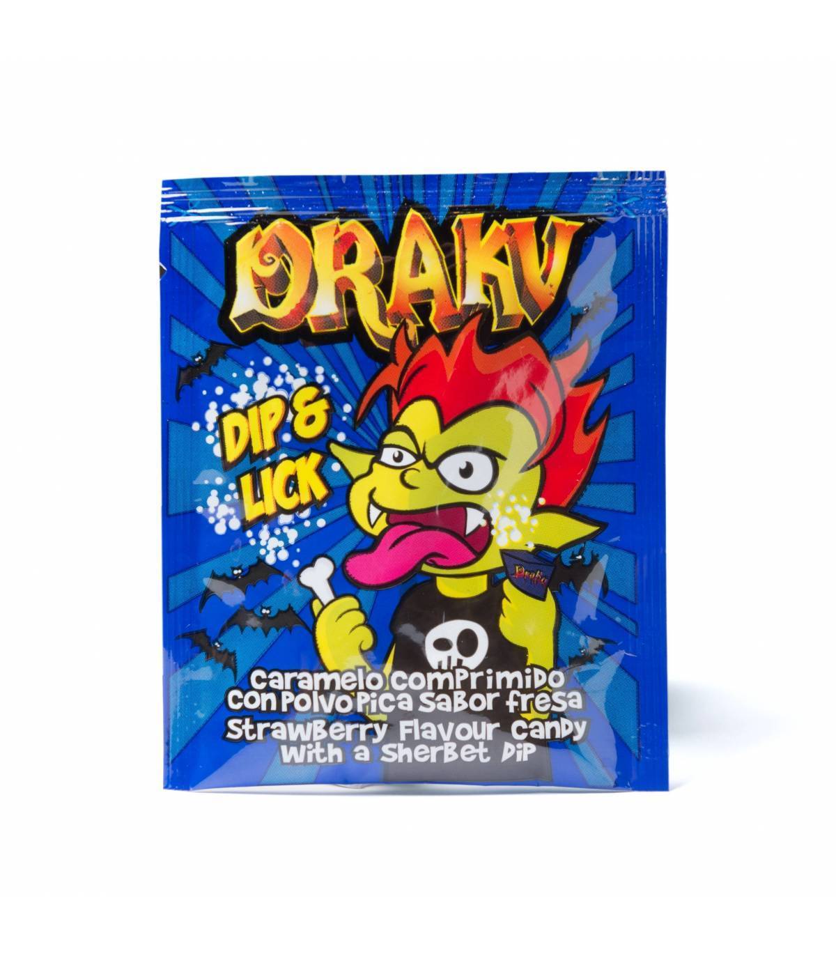 Draku Caramelo comprimido con Pica Fresa